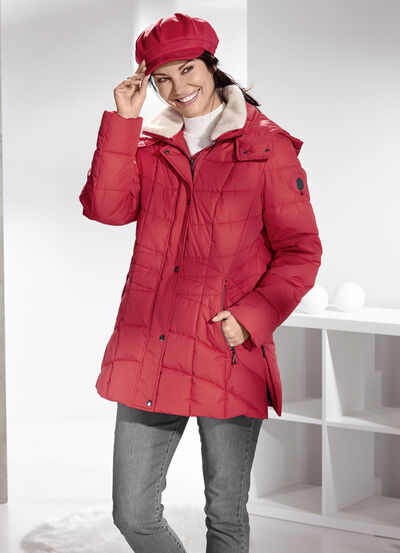 Funktionsjacke mit abnehmbarem Kunstpelz-Besatz am Kragen 