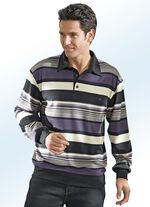 Poloshirt in 3 Farben AUBERGINE-SCHWARZ-GRAU-BEIGE