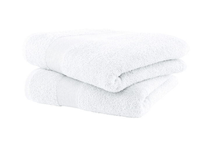 Kuschelige Frottier-Serie mit Bordüre WEISS