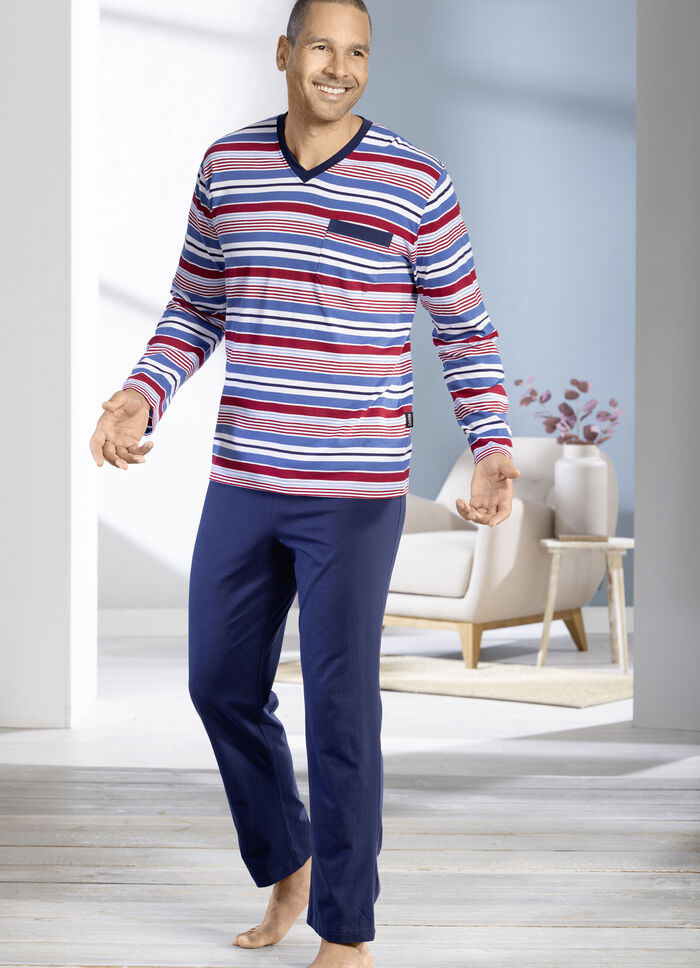 Zweierpack Schlafanzüge mit V-Ausschnitt und offenen Abschlüssen 