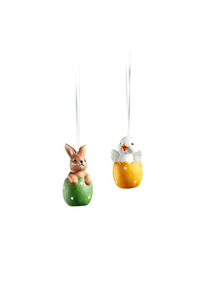  Fr&uuml;hlingsdekoration 2er-Set, aus Terrakotta 