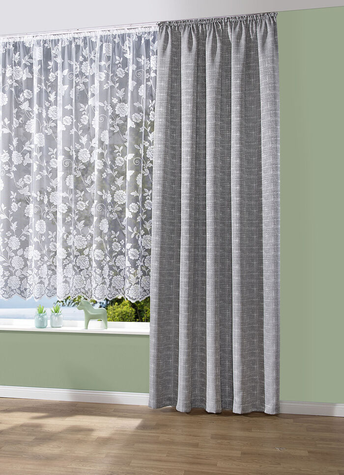 Übergardinen-Garnitur aus deutscher Fertigung GRAU