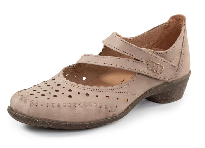ELENA EDEN, bequeme Damen-Pumps, Weite H, mit herausnehmbarem Fu&szlig;bett TAUPE