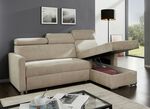 Polsterecke mit Schlaffunktion und Bettkasten BEIGE