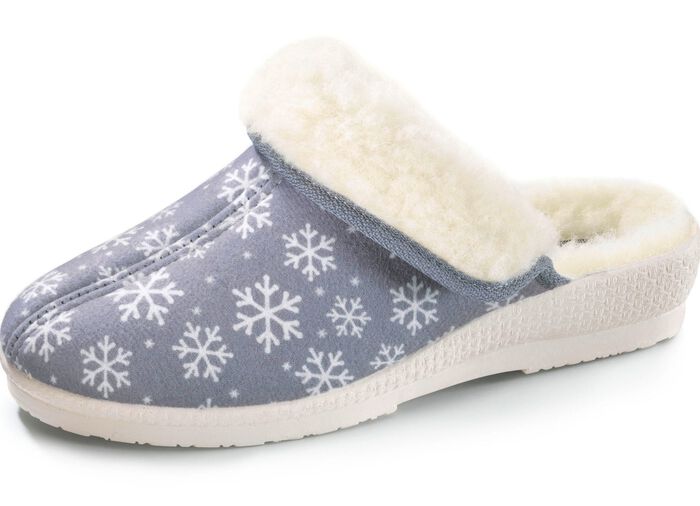 Pantoffel aus Textilmaterial GRAU