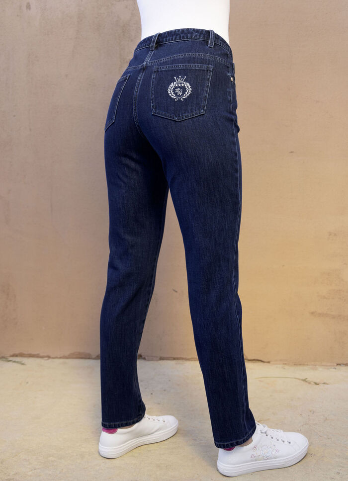 Edeljeans in 5-Pocket-Form DUNKELBLAU