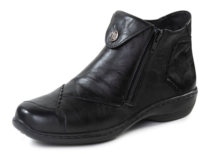 ELENA EDEN Bootie mit dezenter Knitter-Struktur und Metallschmuck 