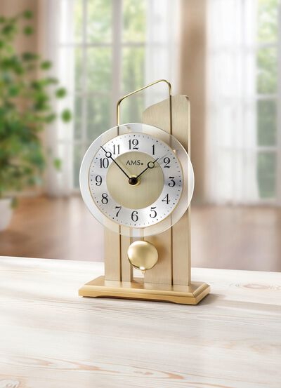 Hochwertige Tischuhr mit Holzgeh&auml;use 