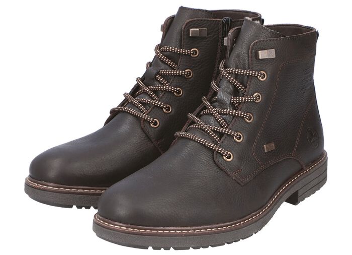 Rieker Schn&uuml;r-Boot mit Warmfutter aus Lammfell und Pl&uuml;schmaterial 