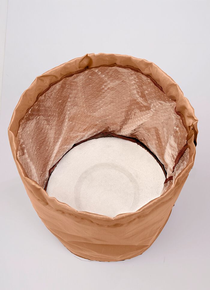 Topfschutz mit Reißverschluss und Zugband BRAUN