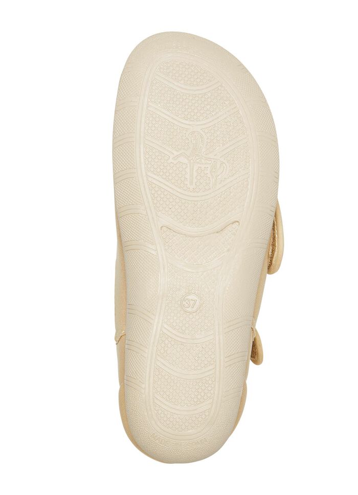 Klett-Sandale aus elastischem Textilmaterial BEIGE