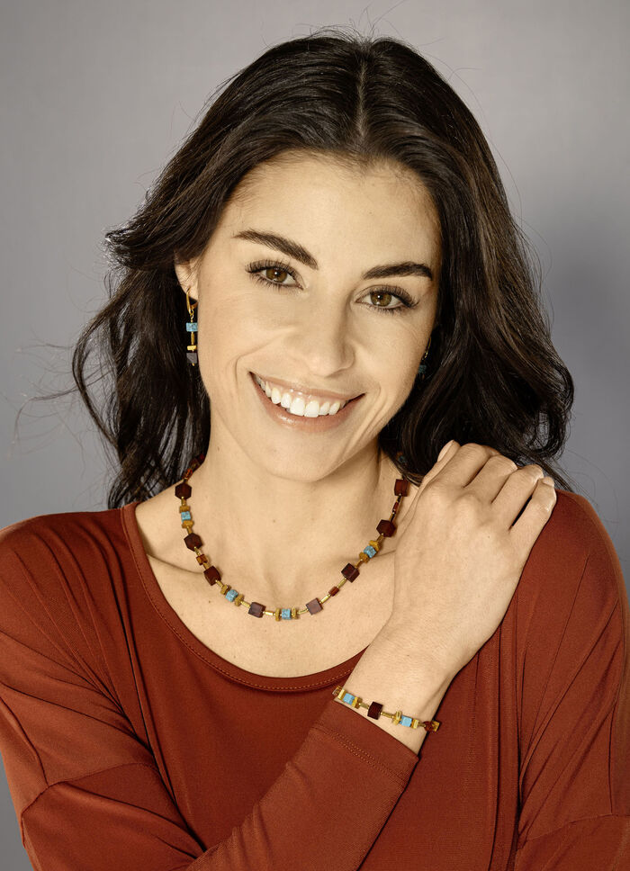 Halskette mit Bernstein und Türkis 