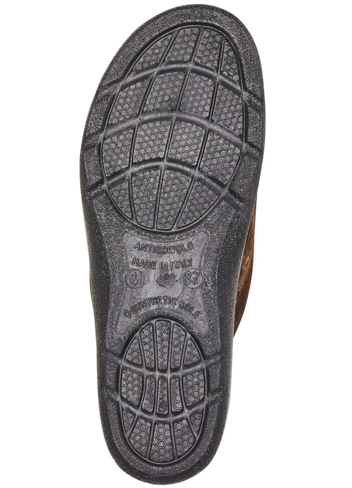 Pantoffel mit floralem Muster BRAUN