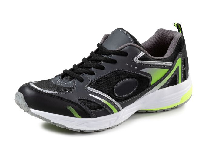 Schn&uuml;r-Sneaker aus effektvoll bedrucktem Synthetik SCHWARZ-GR&Uuml;N