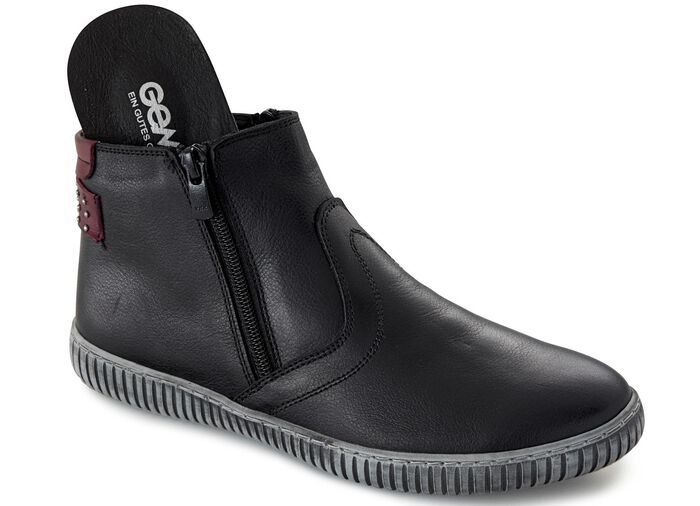 Gemini Stiefelette aus Rind-Nappaleder SCHWARZ
