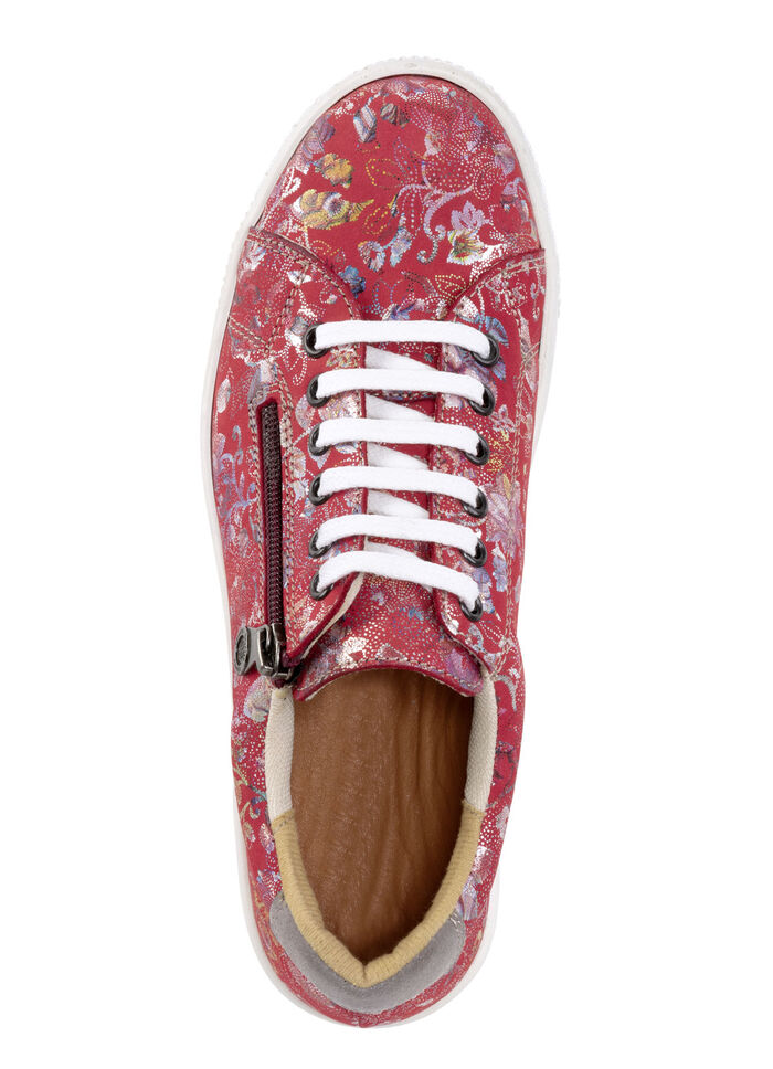 ELENA EDEN Schnürschuh aus effektvoll bedrucktem Nubukleder ROT