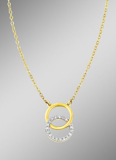 Moderne Halskette mit 18 Diamanten 