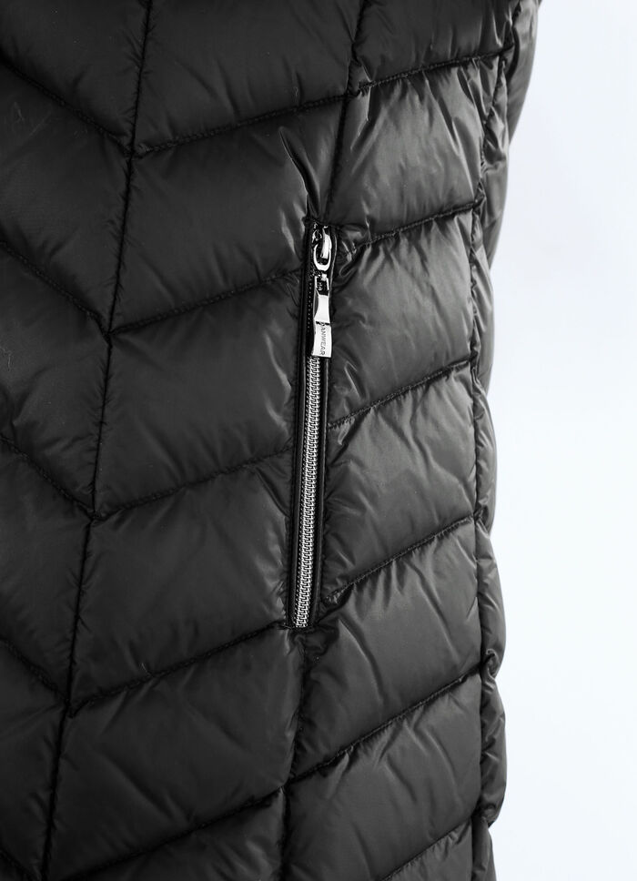 Daunenjacke mit abnehmbarer Kapuze 