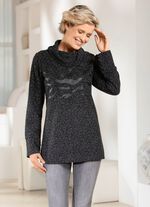 Rollkragenshirt mit Kontrastdruck 