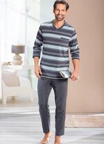 Zweierpack Schlafanz&uuml;ge mit V-Ausschnitt und offenen Abschl&uuml;ssen 