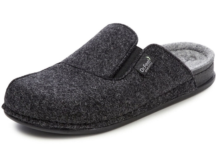 Klassische Herren-Hausschuhe, mit anatomisch geformtem Fußbett ANTHRAZIT