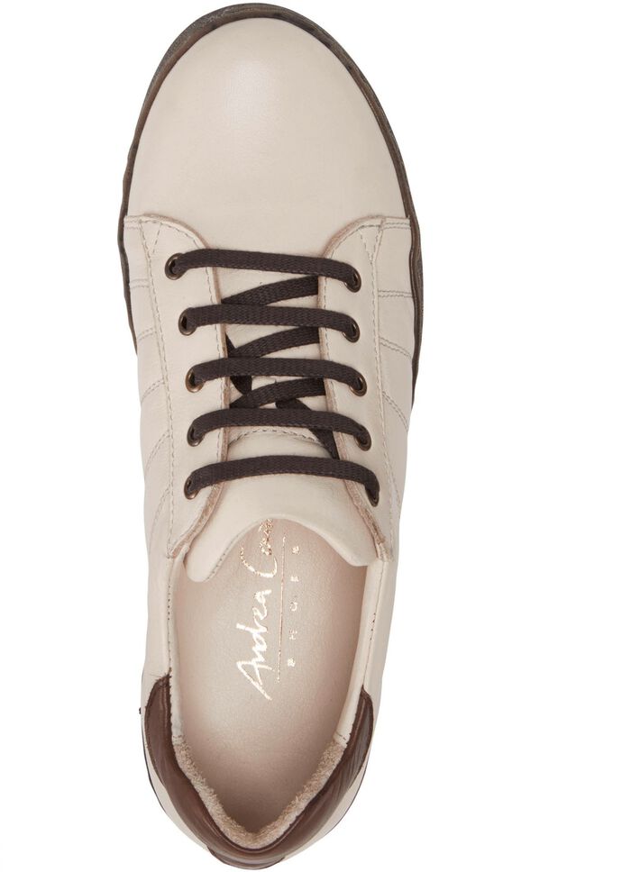 Andrea Conti Schn&uuml;r-Sneaker mit r&uuml;ckw&auml;rtigem Kontrast-Besatz BEIGE