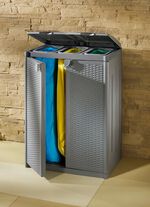 Abfallsammler für 2 oder 3 Müllbeutel HELLGRAU