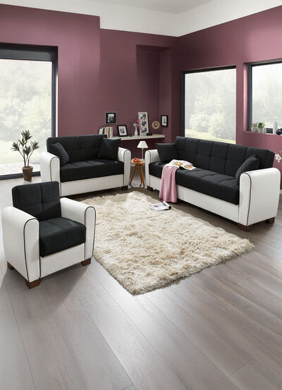 Polstermöbel mit Bettfunktion und Bettkasten 