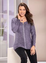 Shirtjacke mit  silberfarbenem Druck 
