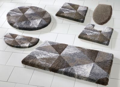 Badgarnitur von Grund mit geometrischem Dessin TAUPE-GRAU