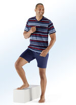 Zweierpack Shortys mit V-Ausschnitt und garngefärbtem Ringeldessin 