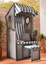 Single-Strandkorb mit 2 Sichtfensern/Bullaugen 