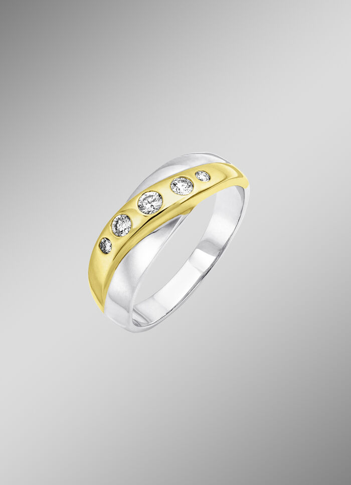 Geschwungener Damenring in Bicolor 