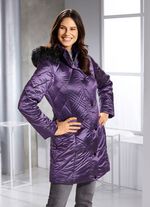 Longjacke mit abnehmbarer Kapuze VIOLETT