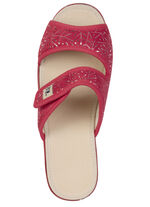 Leichte, Damen-Pantoletten, mit Klettverschluss ROT