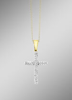 Kreuz-Anh&auml;nger mit Diamanten 