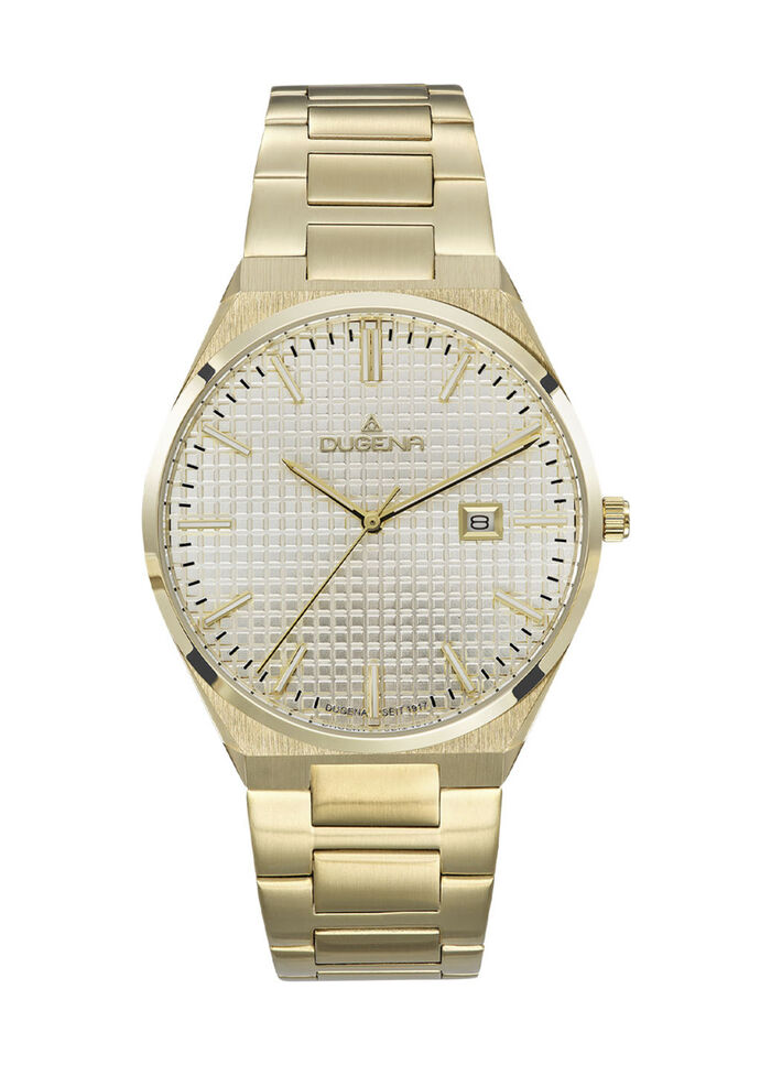 Dugena-Quartz-Herrenuhr mit Edelstahlbandgehäuse 