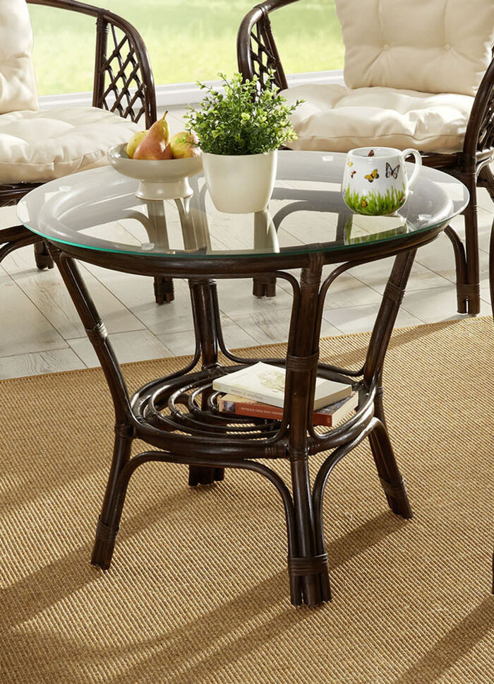 Handgeflochtener Rattantisch BRAUN