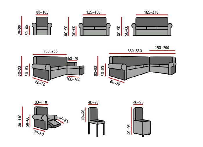 Bi-elastische Mikrofaser-Stretchbezüge ANTHRAZIT