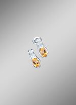 Ohrstecker mit echt Citrin und synth. Zirkonia 