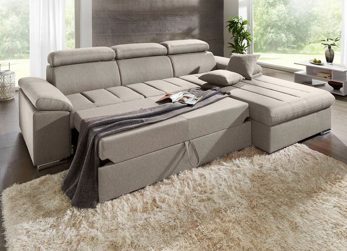 Polsterecke mit Bettfunktion CREME