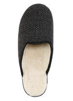 Textil-Pantoffel mit Warmfutter aus reiner Wolle ANTHRAZIT