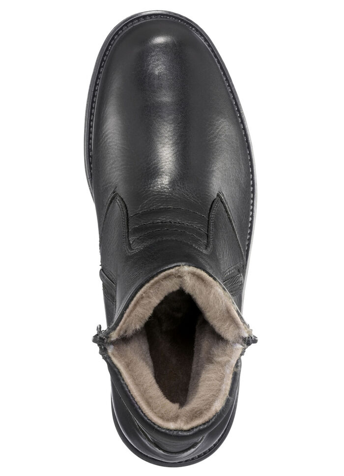 GINO GALANTE, gefütterte Herren-Stiefel, Winterschuhe, mit Lammfell SCHWARZ