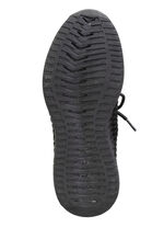 Schnür-Sneaker aus strukturiertem Textilmaterial SCHWARZ