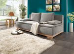 Schlafsofa mit Bettkasten und Kissen SCHLAMM
