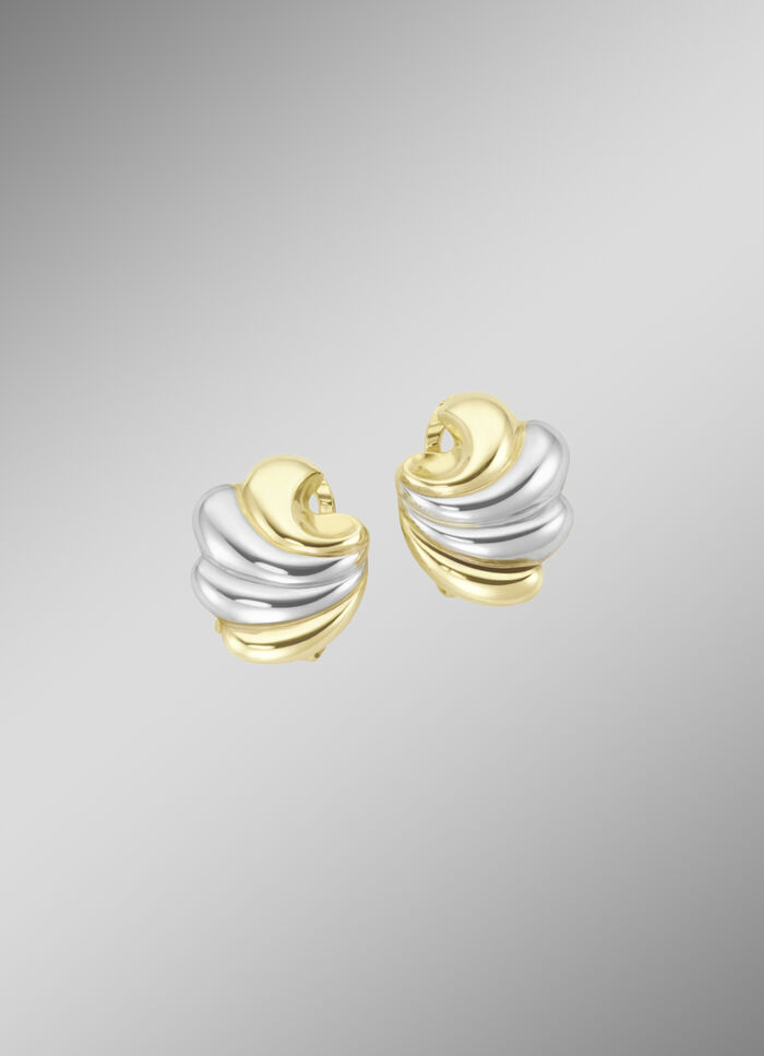 Geschwungene Ohrclips in Bicolor 
