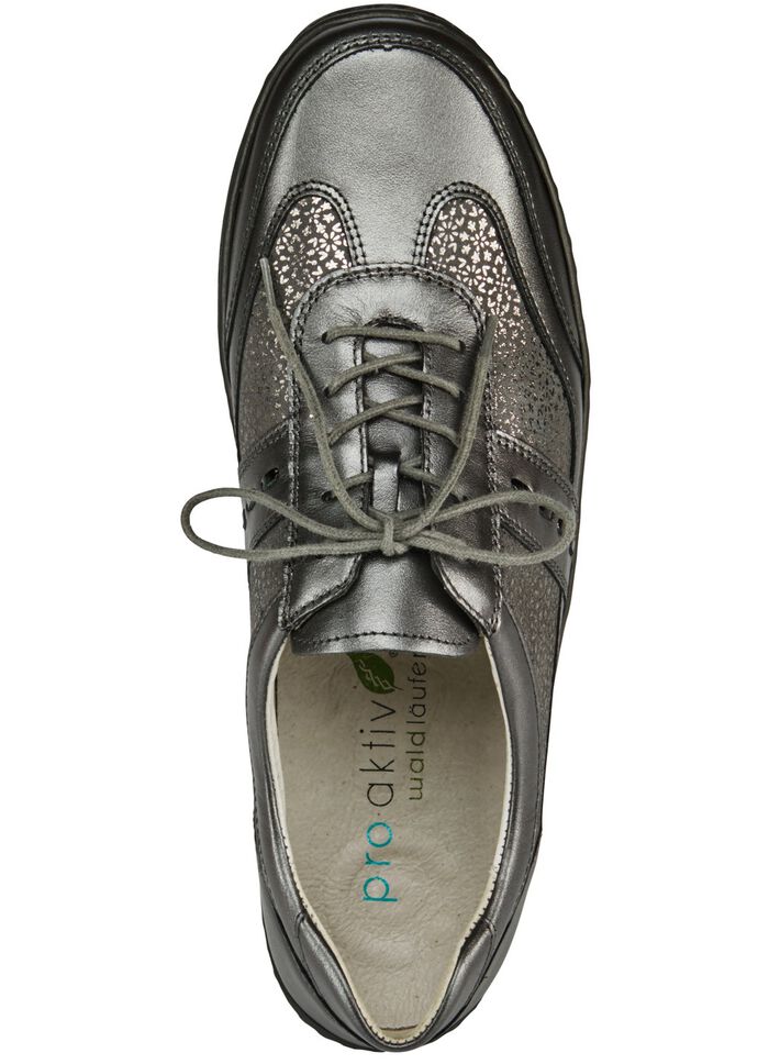 Waldl&auml;ufer, bequeme Damen-Schn&uuml;rschuhe, Weite H, mit herausnehmbarem Fu&szlig;bett ALTSILBER