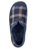 Klassische Herren-Hausschuhe, mit herausnehmbarem Fußbett BLAU-CAMEL