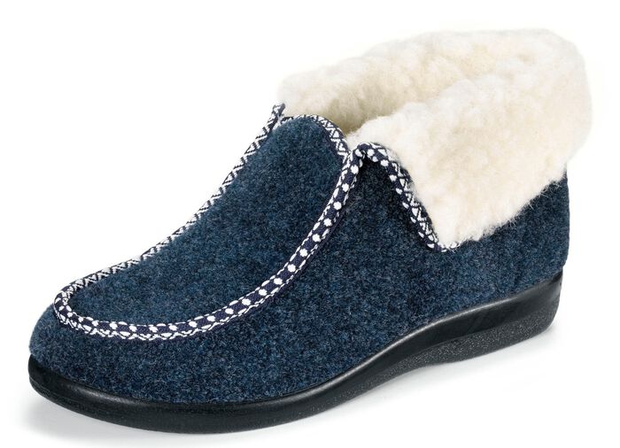 Warme Damen-Hausschuhe, Weite H, mit Wolle 