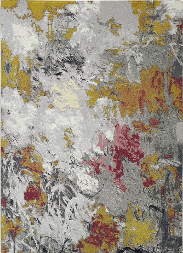 Brücken und Teppich mit rutschhemmender Latex-Rückseite GRAU-MULTI